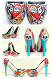 Sugar Skull & Cupcake Crystal Heel - Wicked Addiction