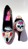 Day of the Dead Sugar Skull Heels - Wicked Addiction