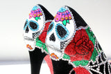 Day of the Dead Sugar Skull Heels - Wicked Addiction