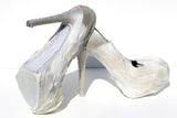 White Swan Feathered Crystal Bridal Heels - Wicked Addiction