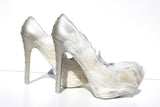 White Swan Feathered Crystal Bridal Heels - Wicked Addiction