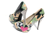 Camouflage Wedding Heels with Heart and Deers - Wicked Addiction