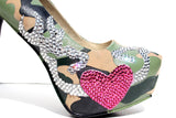Camouflage Wedding Heels with Heart and Deers - Wicked Addiction