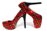 Swarovski Crystal Buffalo Plaid Heel - Wicked Addiction