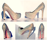 AB Swarovski Crystal Heels with Custom Sole Color - Wicked Addiction