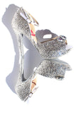 Swarovski Crystal Peep Toe Platform Heel - Wicked Addiction