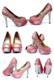 Personalized Bridal Heels with Swarovski Crystals & Glitter - Wicked Addiction