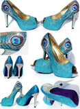 Crystal Peacock Feather Peep Toe Heel - Wicked Addiction