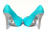 Tiffany Blue Crystal Glitter Bridal Heel - Wicked Addiction