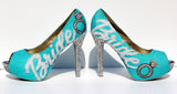 Tiffany Blue Crystal Glitter Bridal Heel - Wicked Addiction