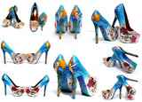 Rockabilly Mermaid Tat Heels in Crystal - Wicked Addiction