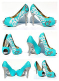 Tiffany Blue Crystal Glitter Bridal Heel - Wicked Addiction