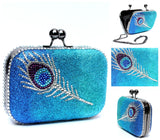 Peacock Feather Swarovski Crystal Clutch - Wicked Addiction