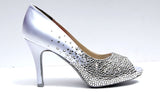 Swarovski Crystal Peep Toe Wedding Heel - Wicked Addiction