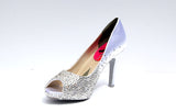 Swarovski Crystal Peep Toe Wedding Heel - Wicked Addiction