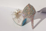 Lace & Swarovski AB Crystal Bridal Heel - Wicked Addiction