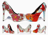 Koi & Cherry Blossom Crystal Heel - Wicked Addiction