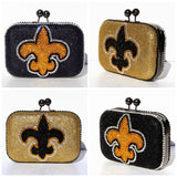 Fleur De Lis Crystal Clutch - Wicked Addiction