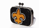 Fleur De Lis Crystal Clutch - Wicked Addiction