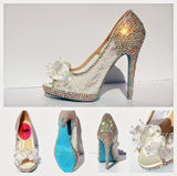 Lace & Swarovski AB Crystal Bridal Heel - Wicked Addiction