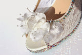 Lace & Swarovski AB Crystal Bridal Heel - Wicked Addiction