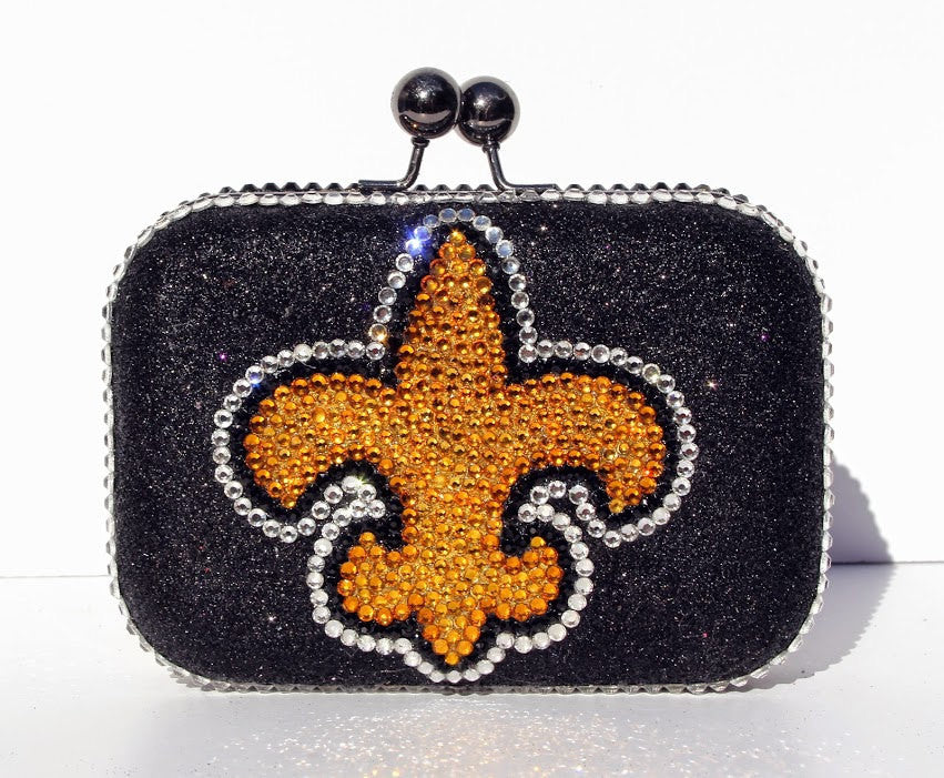 Fleur De Lis Crystal Clutch - Wicked Addiction