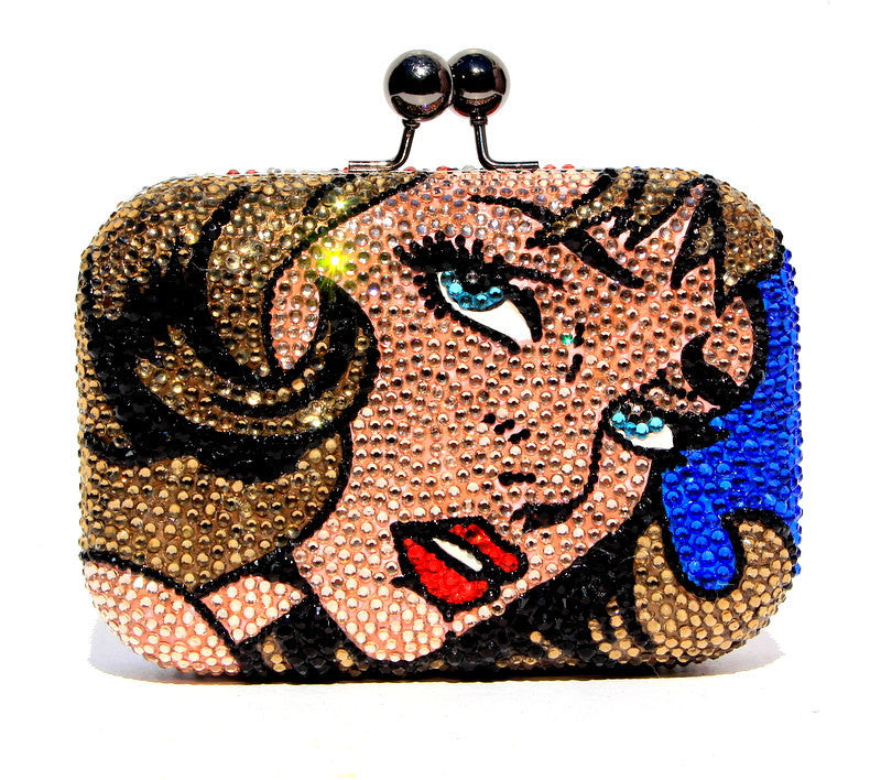 Comic Book Crystal Fashion Clutch - Wicked Addiction