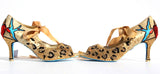 Leopard Rockabilly Swarovski Crystal Pinup Heels - Wicked Addiction