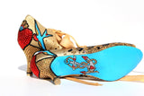 Leopard Rockabilly Swarovski Crystal Pinup Heels - Wicked Addiction