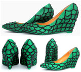 Mythical Green Scale Wedges - Wicked Addiction