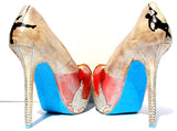 Hand-Painted Circus Ringmaster Crystal Heels - Wicked Addiction