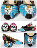 Day of the Dead Swarovski Sugar Skull Flat - Wicked Addiction