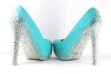 Tiffany Blue Heels with Swarovski Crystals (Multiple Color Choices) - Wicked Addiction