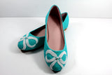 Tiffany Blue Flats with White Pearl Bows - Wicked Addiction