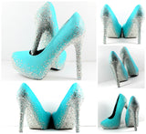 Tiffany Blue Heels with Swarovski Crystals (Multiple Color Choices) - Wicked Addiction