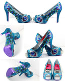 Hand-Painted Crystal Peacock Heels - Wicked Addiction