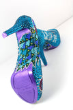 Hand-Painted Crystal Peacock Heels - Wicked Addiction