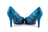 Hand-Painted Crystal Peacock Heels - Wicked Addiction