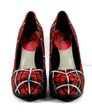 Red & Silver Plaid Swarovski Crystal Heels - Wicked Addiction