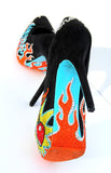 Cherry Bomb Hand Painted Crystal Heels - Wicked Addiction