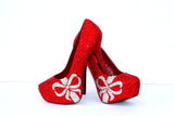 Red Swarovski Crystal Heels with Crystal Bows - Wicked Addiction