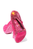 Pink Glitter Heels with Rose Swarovski Crystal Soles - Wicked Addiction