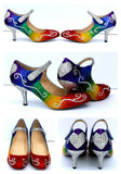 Rainbow Glitter Mary Jane Heels with Swarovski Crystal - Wicked Addiction