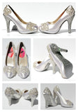 Swarovski Crystal White Wedding Heel - Wicked Addiction