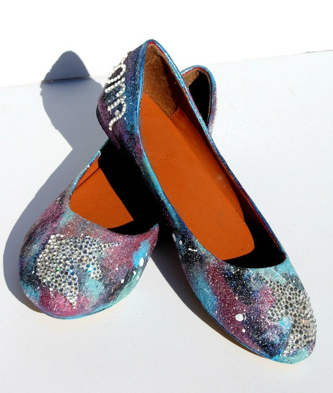 Unicorn Galaxy Swarovski Crystal Flats - Wicked Addiction