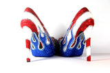 Puerto Rican Flag Glitter Crystal Heels - Wicked Addiction