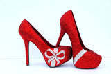 Red Swarovski Crystal Heels with Crystal Bows - Wicked Addiction