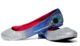 Peacock Glitter Flats with Swarovski Crystal Feathers - Wicked Addiction