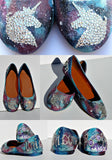 Unicorn Galaxy Swarovski Crystal Flats - Wicked Addiction