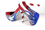 Puerto Rican Flag Glitter Crystal Heels - Wicked Addiction